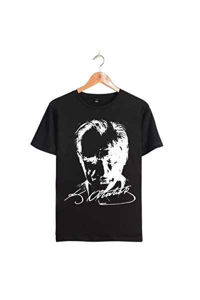 PHAMUK Kısa Kollu Bisiklet Yaka Erkek Çocuk Tshirt Atatürk Baskılı Pamuklu Ti...