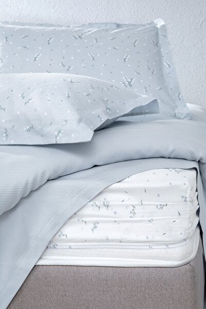 Yataş Ramona Çift Kişilik Bambu Pike Takımı - Açık Mavi