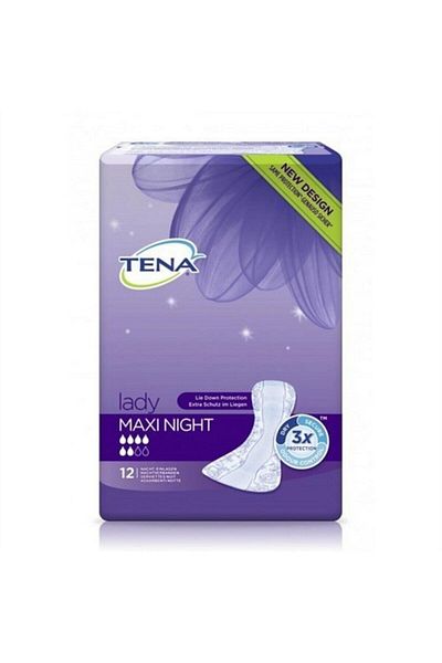 TENA Women's Bladder Pad Maxi Night 12 Pieces