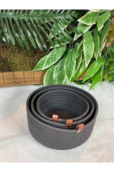 MaVaux Jute Wicker Basket Set - Hand Woven, Multi-Purpose Bathroom and Kitchen Organizer