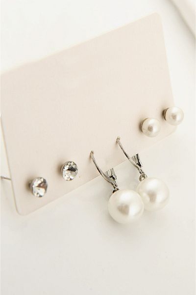 EUROMODA Women's Pearl Earrings with Pearls and Dangle Hooks