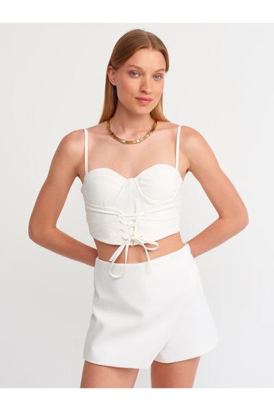 Dilvin 20151 Bodice Top-ecru