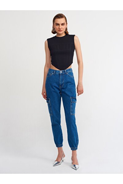 Dilvin 20625 Crop Top-siyah