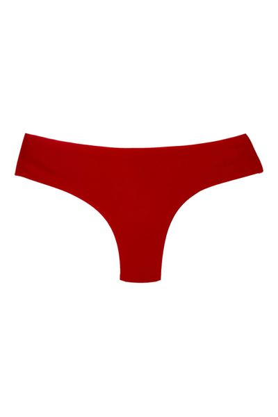 HNX Red Front Lace Back Double Layer Cotton Thong Women's Panties