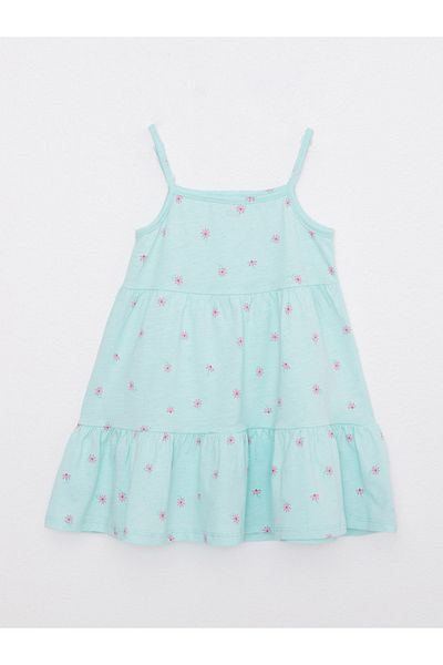 LC Waikiki Square Neck Strap Printed Baby Girl Dress