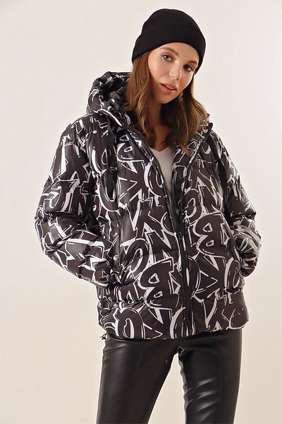 Pattaya Women's Patterned Puffer Coat P22w201-5215