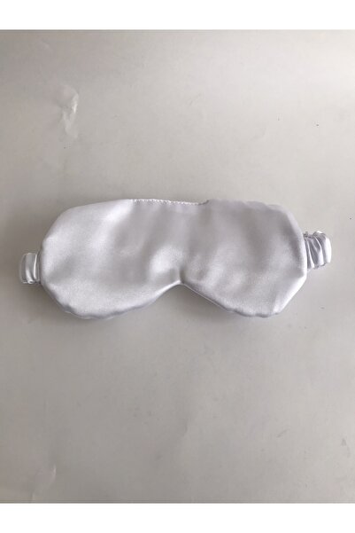 PratikDikisco Beyaz Saten Uyku Gözlüğü / Göz Bandı