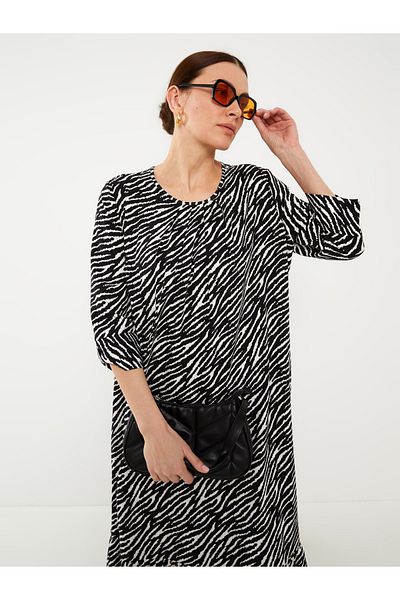 LC Waikiki Γυναικείο φόρεμα Oversize με σχέδιο Crew Neck