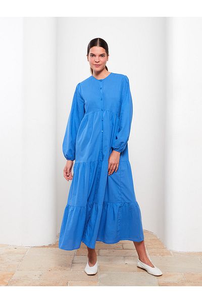 LC Waikiki Rochie de damă din popelin cu mâneci lungi și gâtul turn