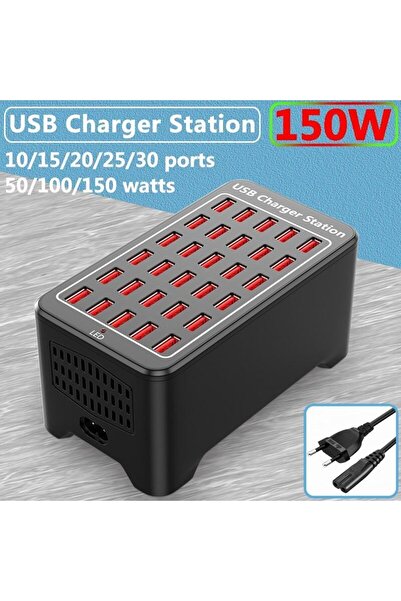 JUNGLEE 150w 30-port Usb Charger Statıon 30 Port Usb Şarj Istasyonu Çoklu Şar...