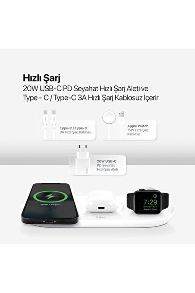 Ttec Smartcharger Air+ Iphone+applewatch+ Kablosuz Hızlı Şarj Pd20w Seyahat Şarj Aleti 2ks21