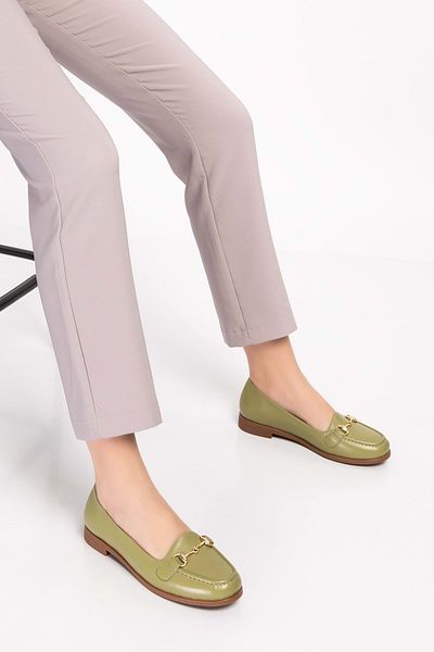 Gondol Loafer casual damă din piele naturală Vdt.851 - verde - 36