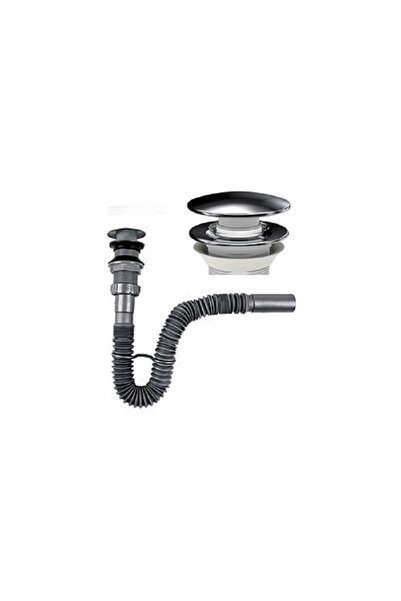 ACAR Stoplu Körüklü Sifon, Pop-up Lüx Lavabo Eviye Sifonu, Klik-klak Körüklü Sifon