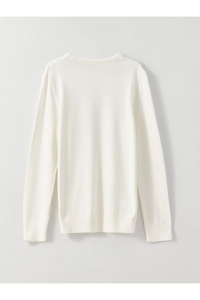 LC Waikiki Langärmliger Herren-Strickpullover mit Rundhalsausschnitt