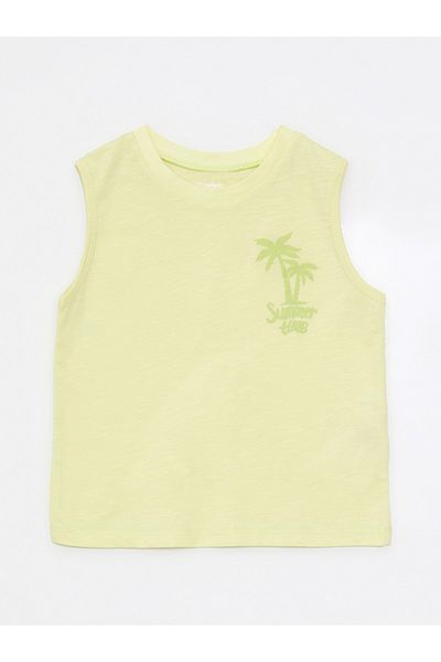 LC Waikiki Crew Neck Printed Cotton Baby Boy Undershirt