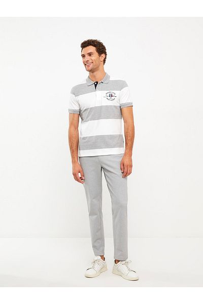 LC Waikiki Striped Polo Neck Men's T-Shirt - Short Sleeve