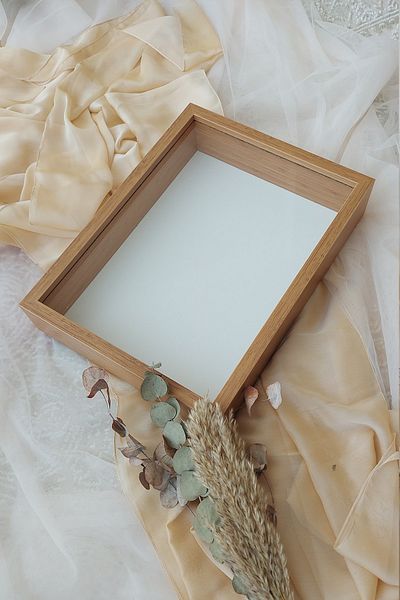 Verda Çerçeve Rama de memorie din bambus adânc de 30x40 cm pentru flori de zi specială! Cutie cu rame trandafiri! Cutie mare de trandafiri!