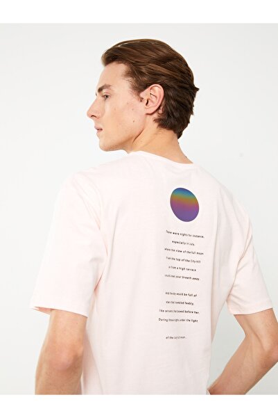 LC Waikiki Crew nyakú, rövid ujjú, nyomott fésült pamut férfi póló