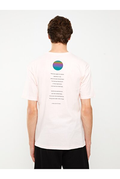 LC Waikiki Crew nyakú, rövid ujjú, nyomott fésült pamut férfi póló