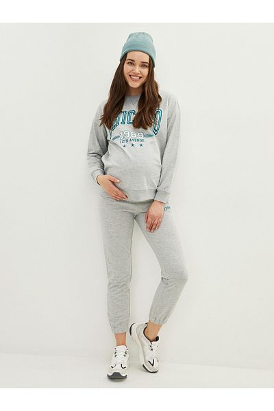 LC Waikiki Printed Maternity Jogger Sweatpants with Elastic Waist