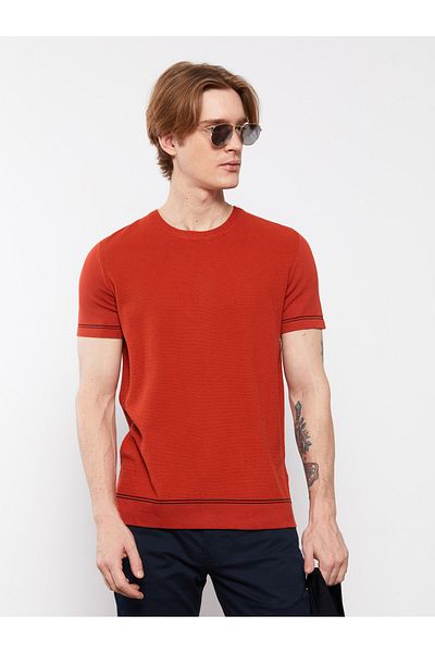 LC Waikiki Kurzarm-Strick-T-Shirt für Herren mit Rundhalsausschnitt