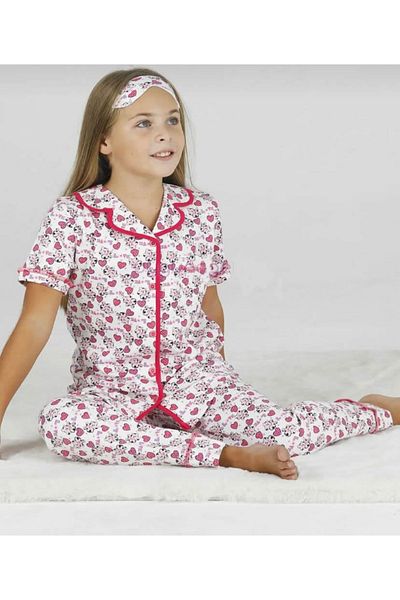 MODASEÇ Cotton Girl's White Colored Pajama Set