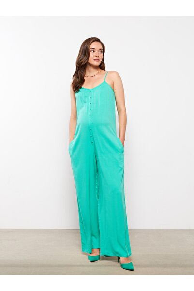 LC Waikiki Heart Collar Straight Straps Vikson Maternity Jumpsuit