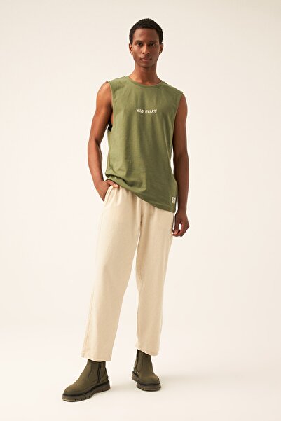 Northlight Unisex Haki Wild Heart Nakışlı Arkası Bohem Baskılı Premium Penye ...