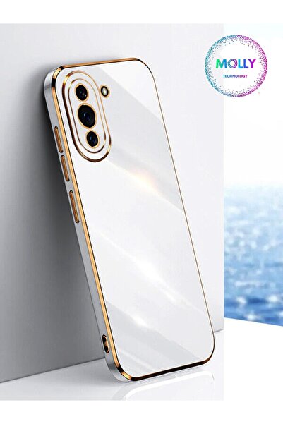 Molly Technology Huawei Nova 10 Pro Için Inci Beyazı Kenarları Gold Detaylı L...