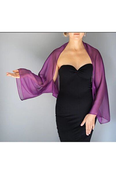 es moda shop Amylee Şifon Şal Bolero Mor