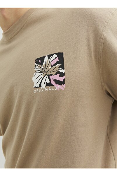 Jack & Jones Bisiklet Yaka Baskılı Bej Erkek T-shirt 12234262_jorcabana Back ...