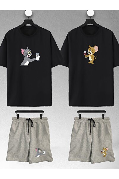 macklin Tom și Jerry cu imprimeu Design combinat unisex pentru supradimension...