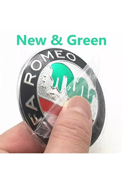 İKTUNING Alfa Romeo Ön Arka Logo 74 Mm 1 Adet Amblem (LACİVERT-YEŞİL-GÜMÜŞ)