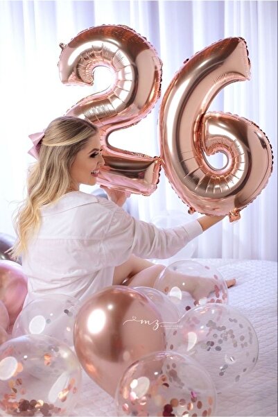MFM Party 26 Year Old Number Rose Foil Balloon Set
