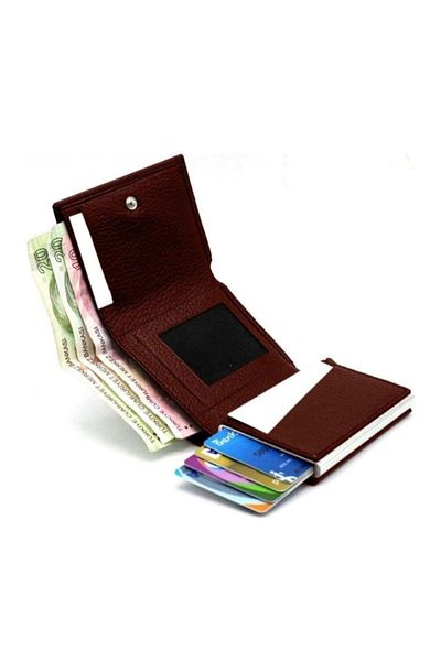 Walle's Polo Jones Leather Claret Red Snap Automatic Mechanism Men's Wallet-Card Holder