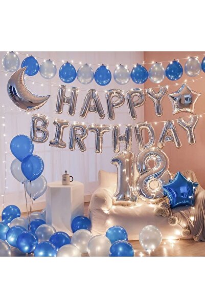 DÜVENCİ TİCARET Çıtıpıtıstore Lüks 18 Yaş Happy Bırthday Doğum Günü Balon Set