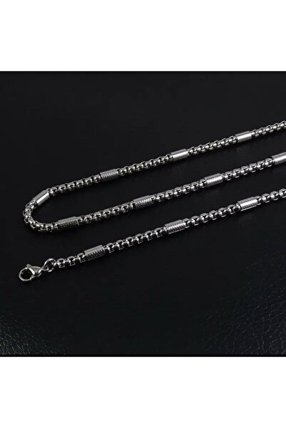 Lunays Paslanmaz Çelik Küp Kral Erkek Kolye 2.5mm Zincir