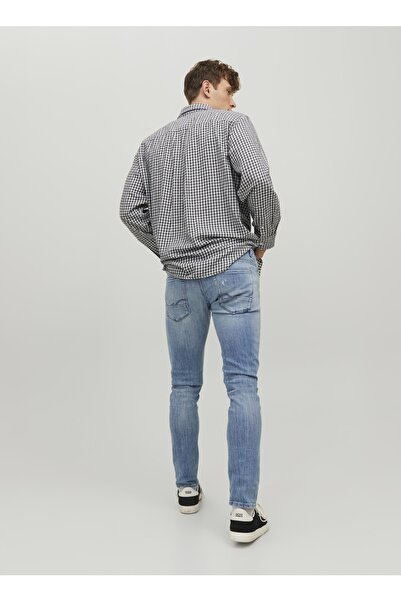 Jack & Jones Düşük Bel Slim Fit Mavi Erkek Denim Pantolon 12229202_jjıglenn J...