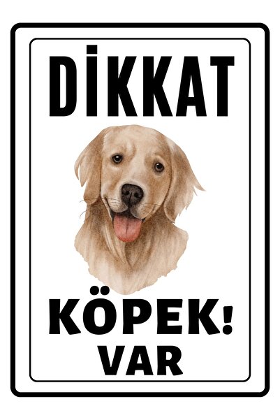 Emach Dizayn Dikkat Köpek Var Uyarı Ikaz Levhası Pvc Kaplama A4 Sarı