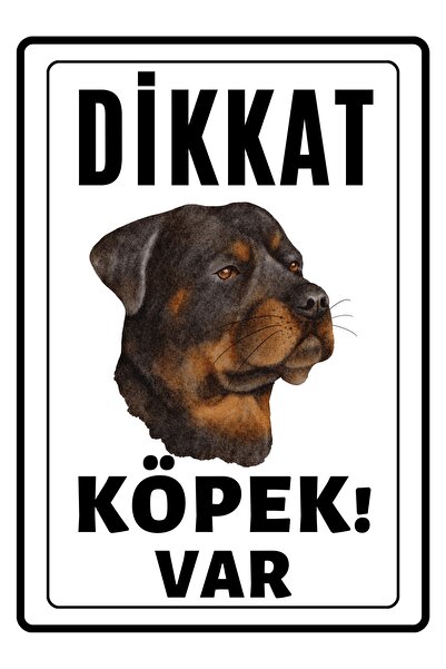 Emach Dizayn Dikkat Köpek Var Uyarı Ikaz Levhası Pvc Kaplama A4 Bad Dogs 7