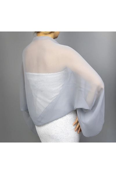 es moda shop Amylee Chiffon Shawl Bolero Gray