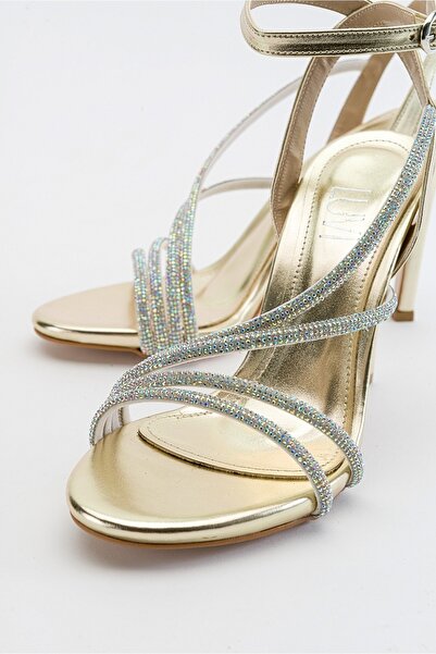 LuviShoes Leedy Gold Women's Heeled Shoes