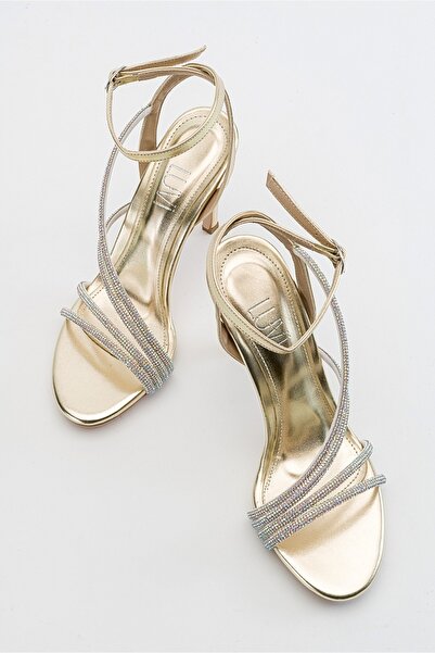 LuviShoes Leedy Gold Women's Heeled Shoes