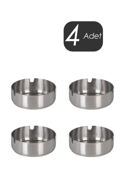 Porsima Etn-015 Попільничка з нержавіючої сталі 4-секційна попільничка Якісний набір попільничок Товщина 1,2 мм