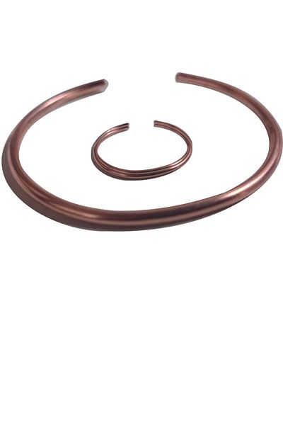 KAVELE 100% Pure Copper Thin Ring Bracelet Set Unisex