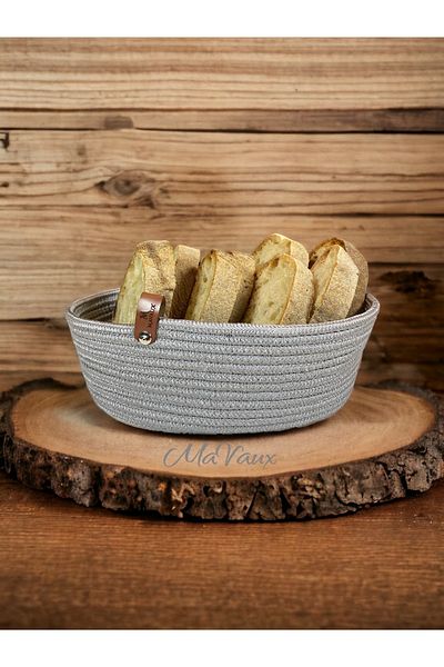 MaVaux Wicker Basket and Jute Bread Bowl - Table Top Organizer, Home and Kitchen Item