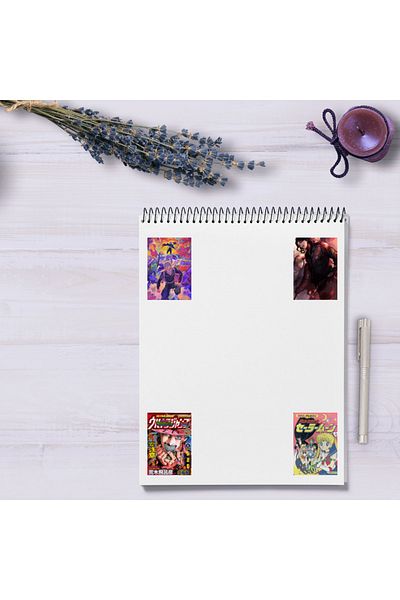 Ororabutik Σετ με 25 αυτοκόλλητα Anime - Σετ αυτοκόλλητων Scrapbook Bullet Journal