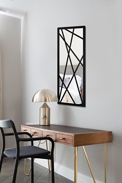 Mirrored Plexiglass Polygonal Table on MDF Black Color