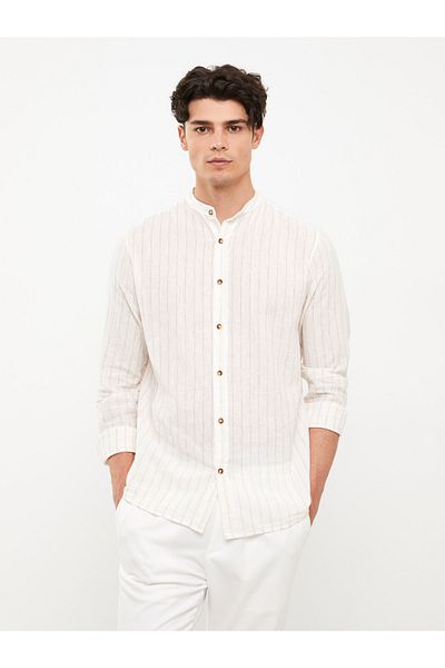 LC Waikiki Lněná pánská košile Regular Fit s dlouhým rukávem