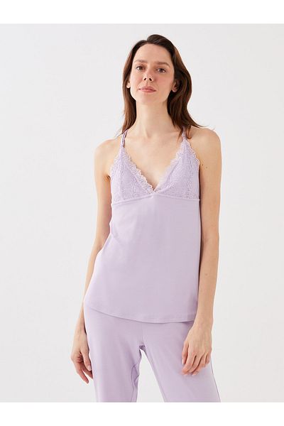 LC Waikiki Set de pijamale de damă cu decolteu în V din dantelă